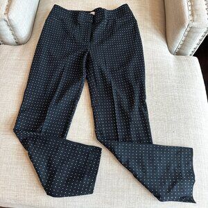 Women's Chicos Zipper Front Stretch Black and White Dot print pant Sz 0.5